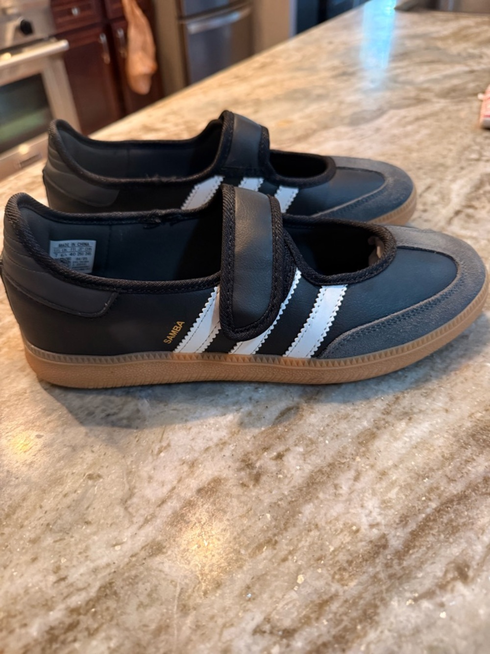 Women’s Adidas Somba Janes Black and Gray Hook-and-Loop